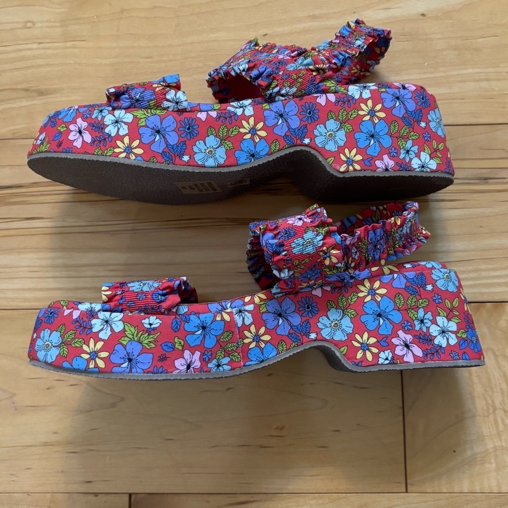 Coconuts by Matisse Platform Casual Sandals Mid Heel 2-3" Womens Size 7 Floral - Picture 4 of 7